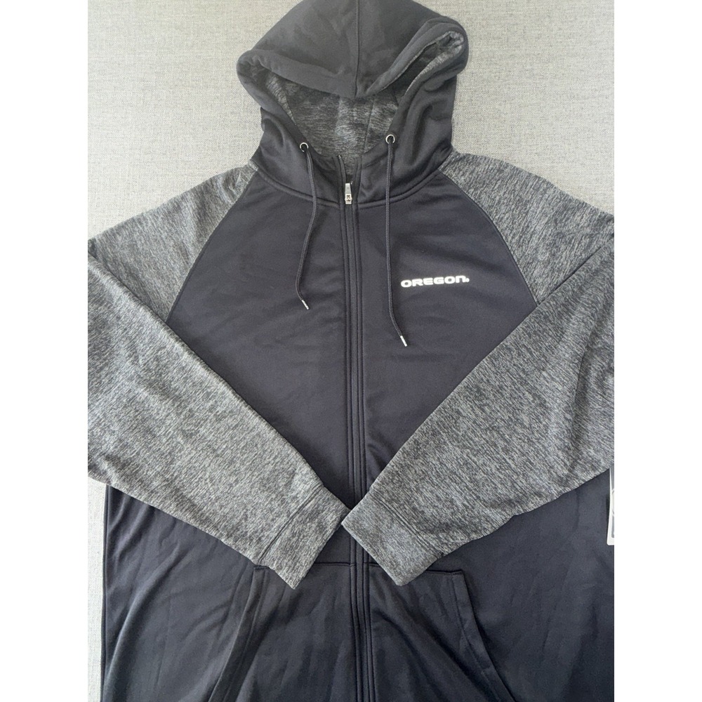 Colosseum Oregon Ducks Full Zip Hoodie 3XT Big Tall Black Gray NWT